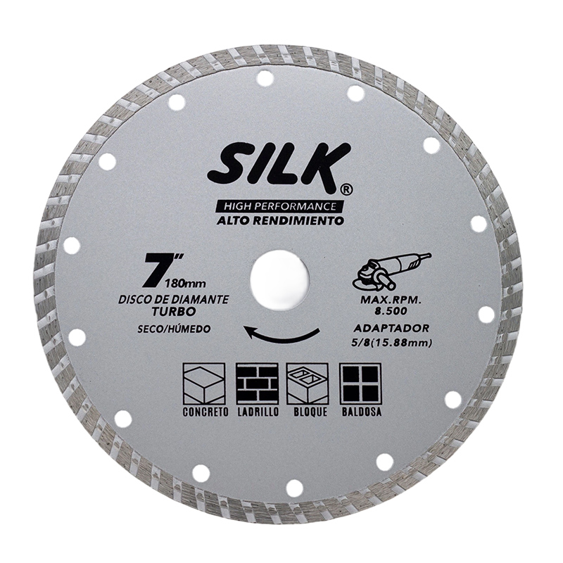 Disco Diamante Turbo Seco y Húmedo 7x1/16x7/8" Silk