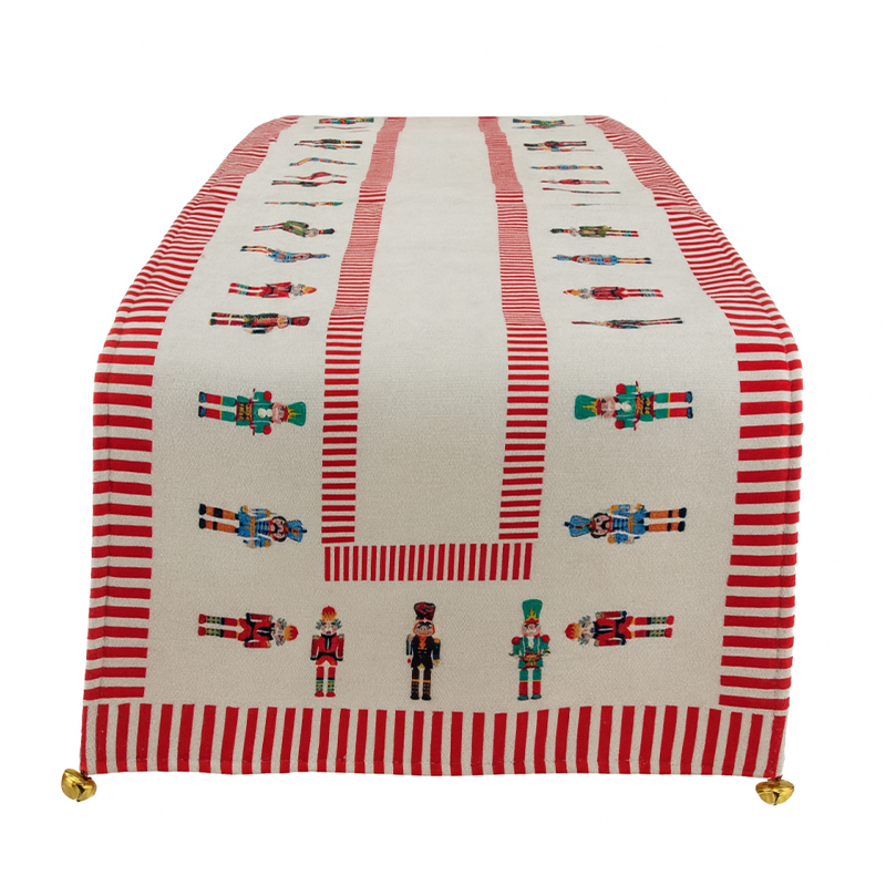 Camino Mesa Nutcracker 180x33cm Rojo Blanco