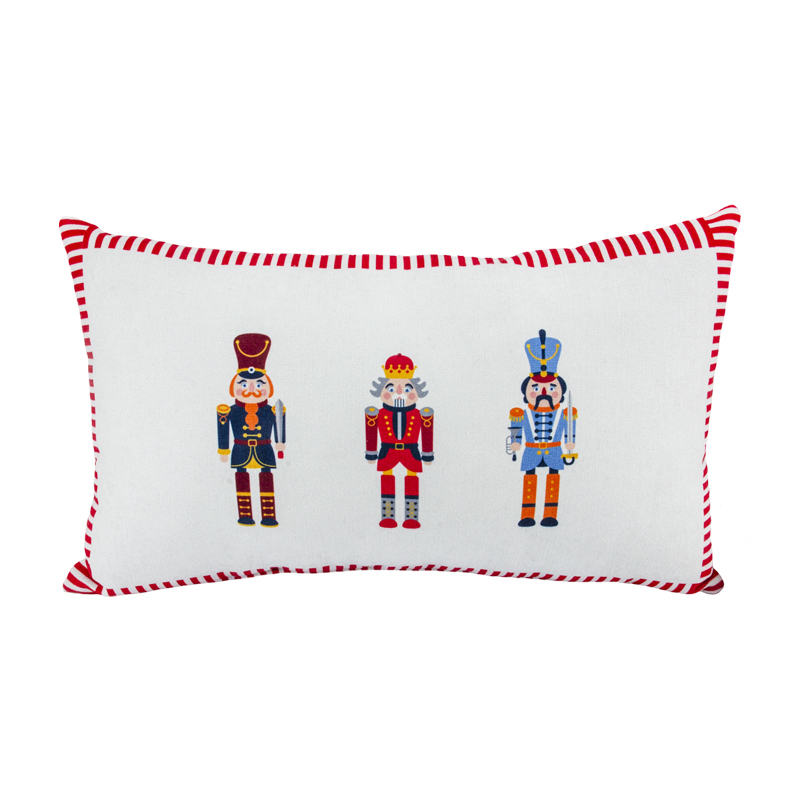 Cojín Nutcraker 30x50cm Blanco Rojo