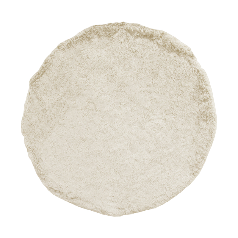 Alfombra Peluda Blanco Redonda 110cm