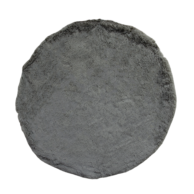 Alfombra Peluda Gris Redonda 110cm