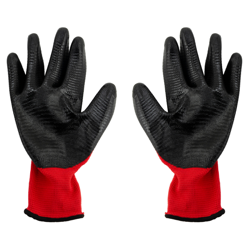 Guante Poliéster y Látex 11" Rojo con Negro