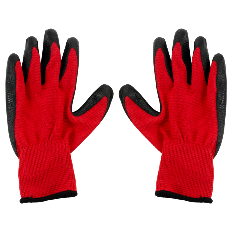 Guante Poliéster y Látex 11" Rojo con Negro