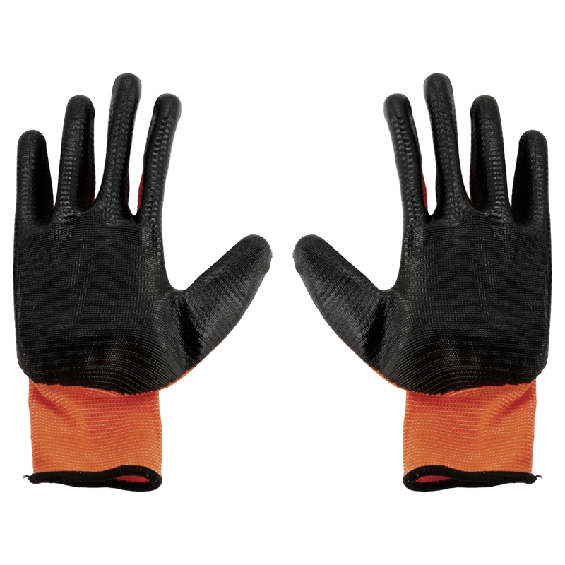 Guante Poliéster y Látex 10" Naranja con Negro
