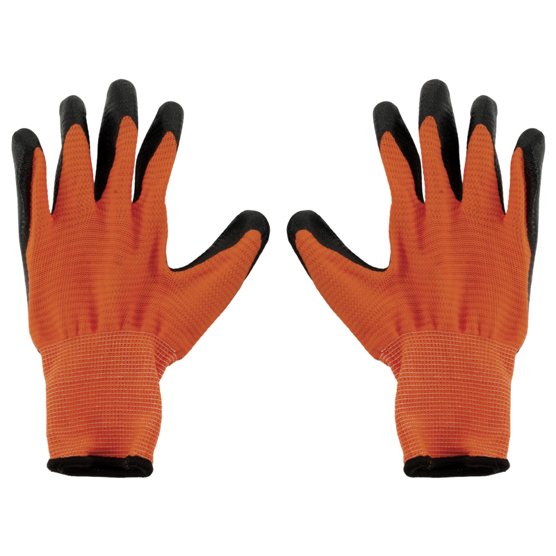 Guante Poliéster y Látex 10" Naranja con Negro