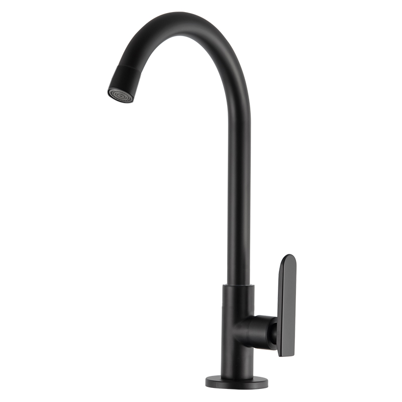 Grifería Llave Duoro Pico Alto Negro Mate Vitta