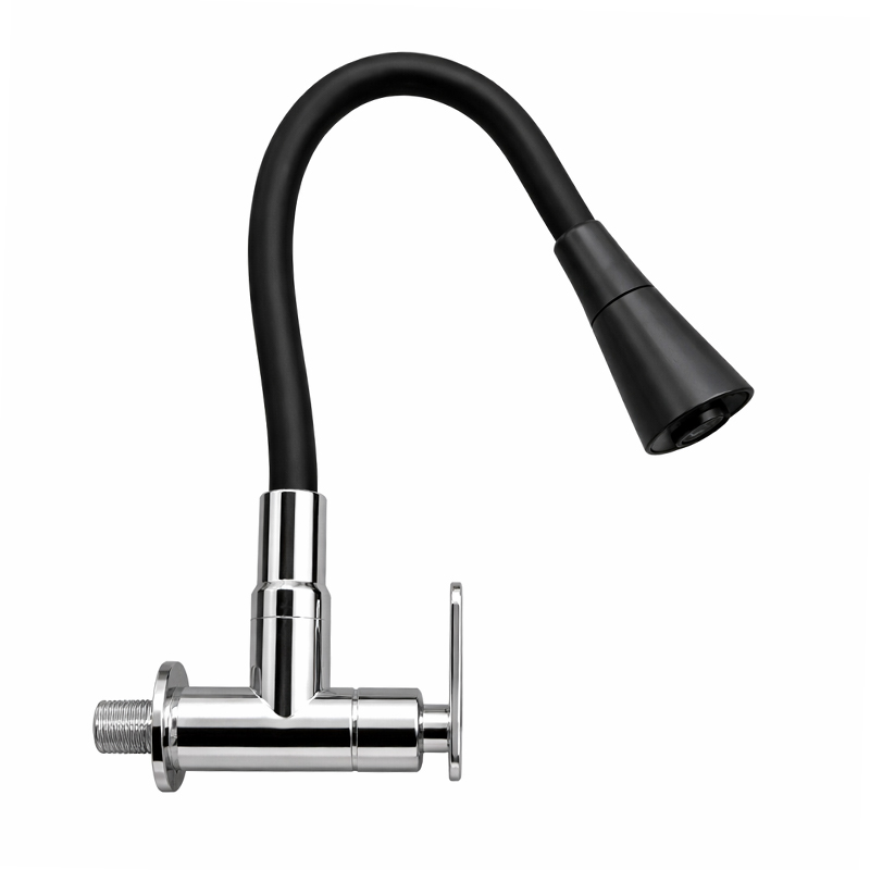Grifería Mana de Pared para Cocina Pico Flex Negro Vitta