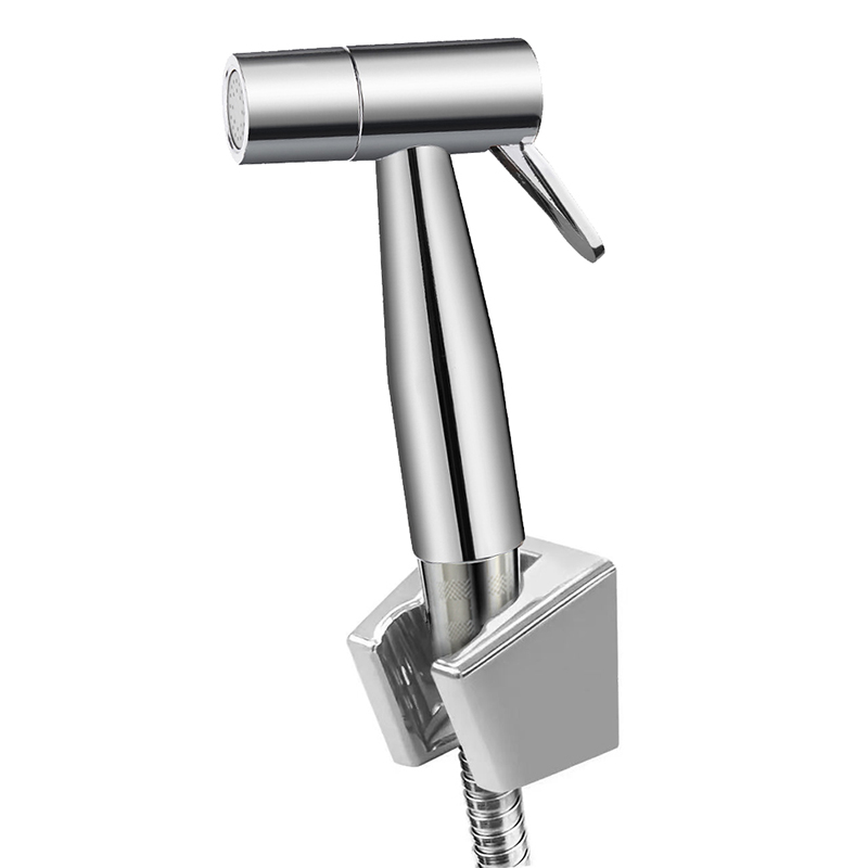 Ducha Teléfono Pistón Cromada con Soporte y Manguera