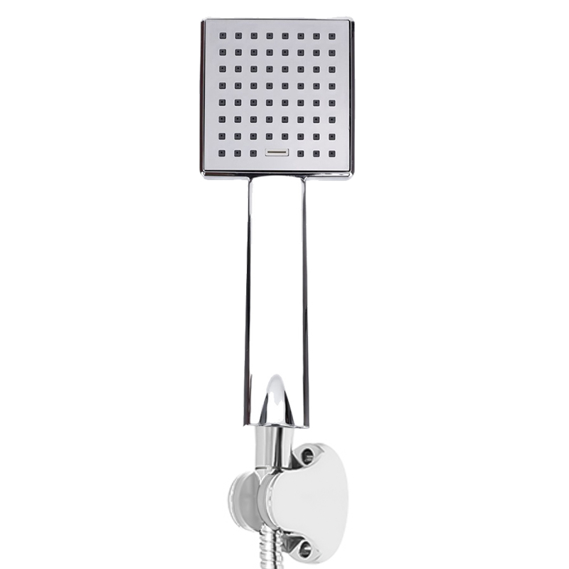 Ducha Teléfono Cuadrada Cromada con Soporte y Manguera