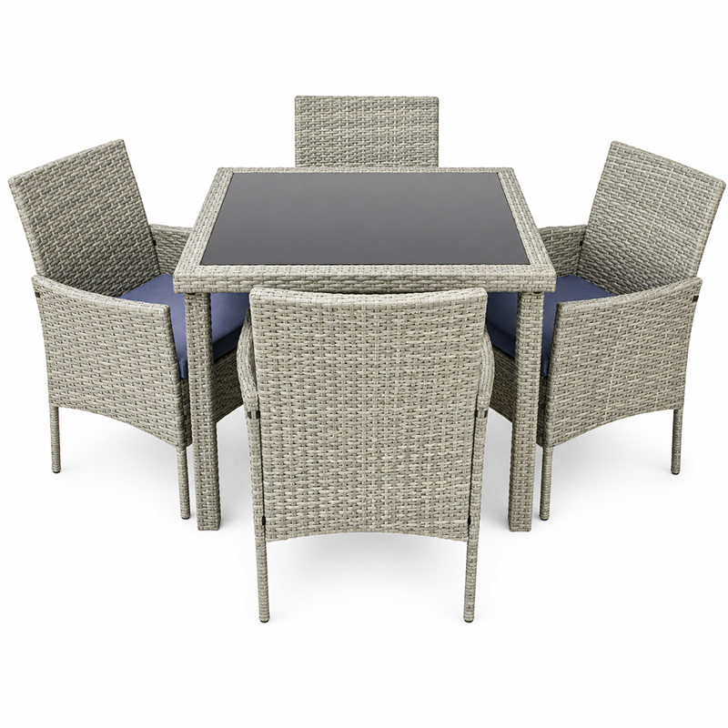 Comedor de Patio Prioli Gris 5 Piezas