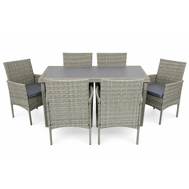 Comedor de Patio Prioli Gris 7 Piezas