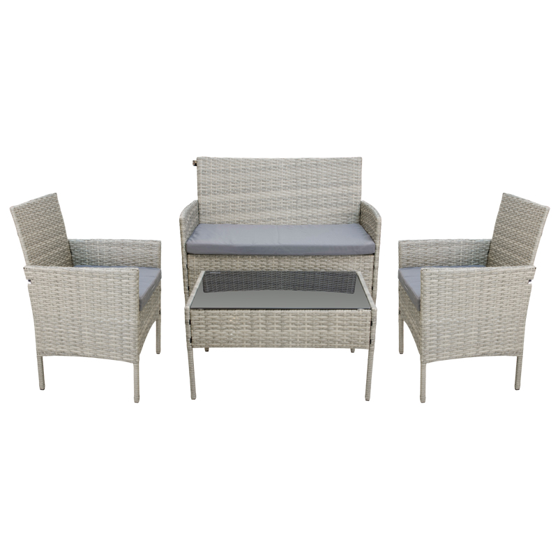 Mueble de Patio Portofino Gris 4 Piezas