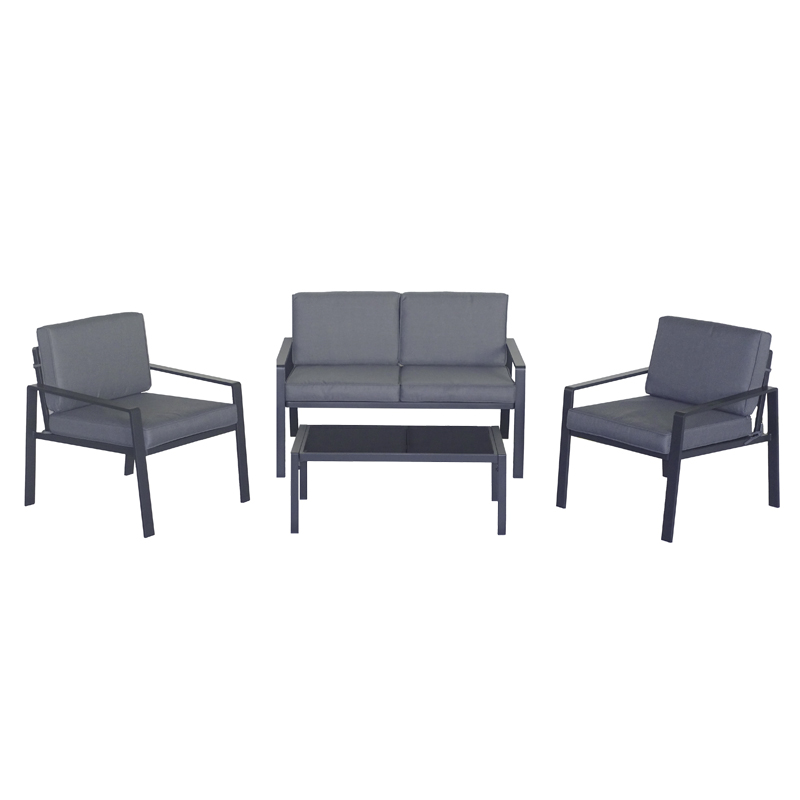 Mueble de Patío Sigtu Gris 4 Piezas