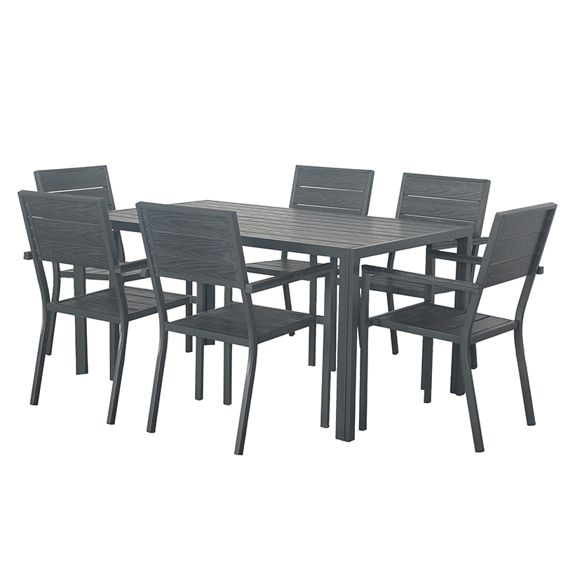 Comedor de Patío Visby Gris 7 Piezas