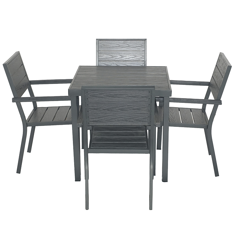 Comedor de Patio Visby Gris 5 Piezas 