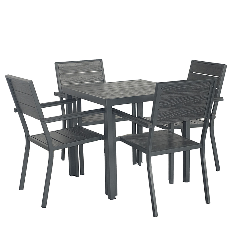 Comedor de Patio Visby Gris 5 Piezas 