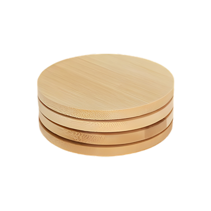 Porta Vaso Redondo Bambú 4 Piezas