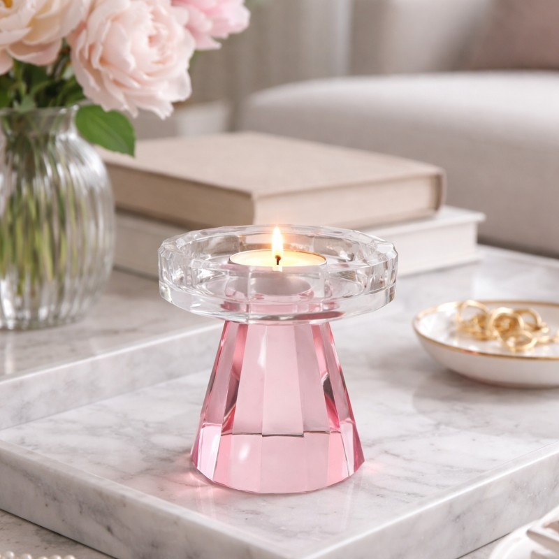 Portavela de Cristal Austria Rose 8x9.5 cm
