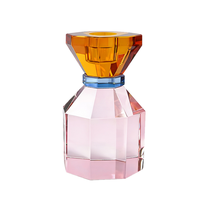 Portavela de Cristal Sweden Orange 12cm