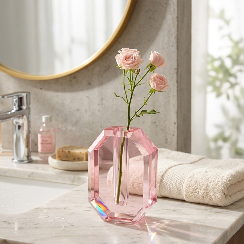 Florero de Cristal Ganz Rose 17cm