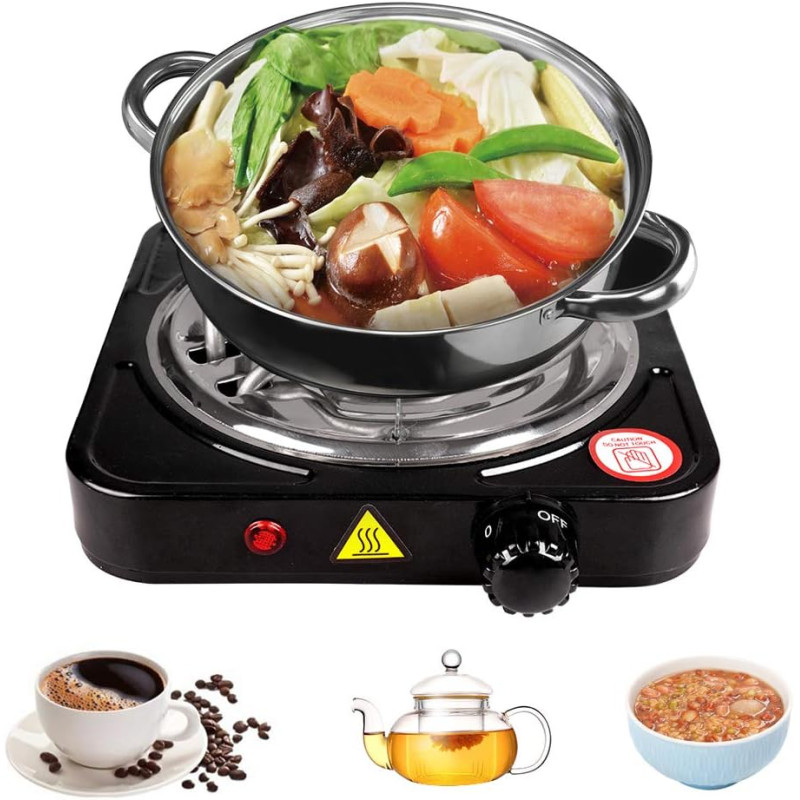 Cocineta Eléctrica 1 Hornilla 5 Niveles 1000w Negra Mastermaid