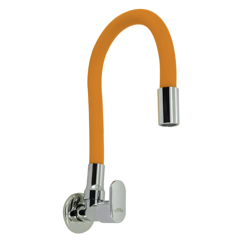 Grifería Pico Flex de Pared para Cocina Naranja Cromo Vitta