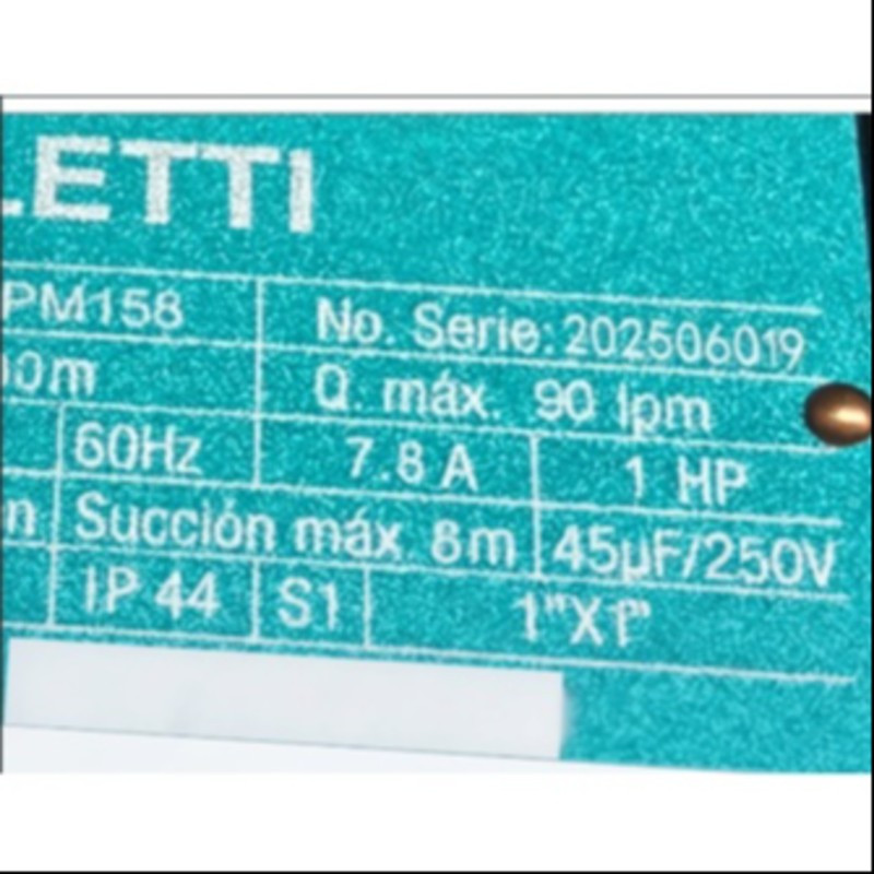 Bomba de agua centrífuga ZOLETTI™ 1HP CPM158 1"x 1"
