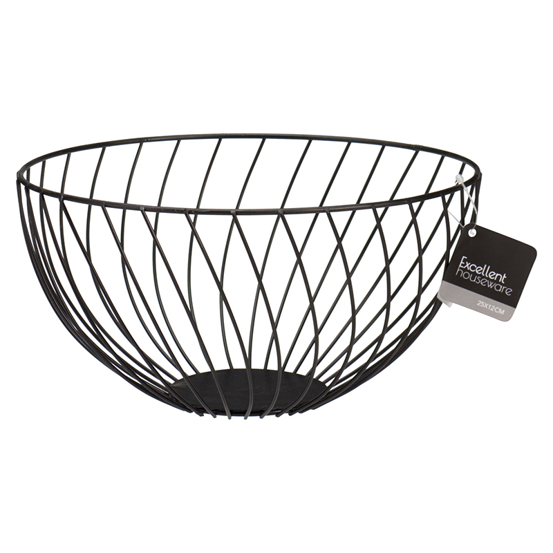 Frutero de Metal Negro 25X12X25cm 