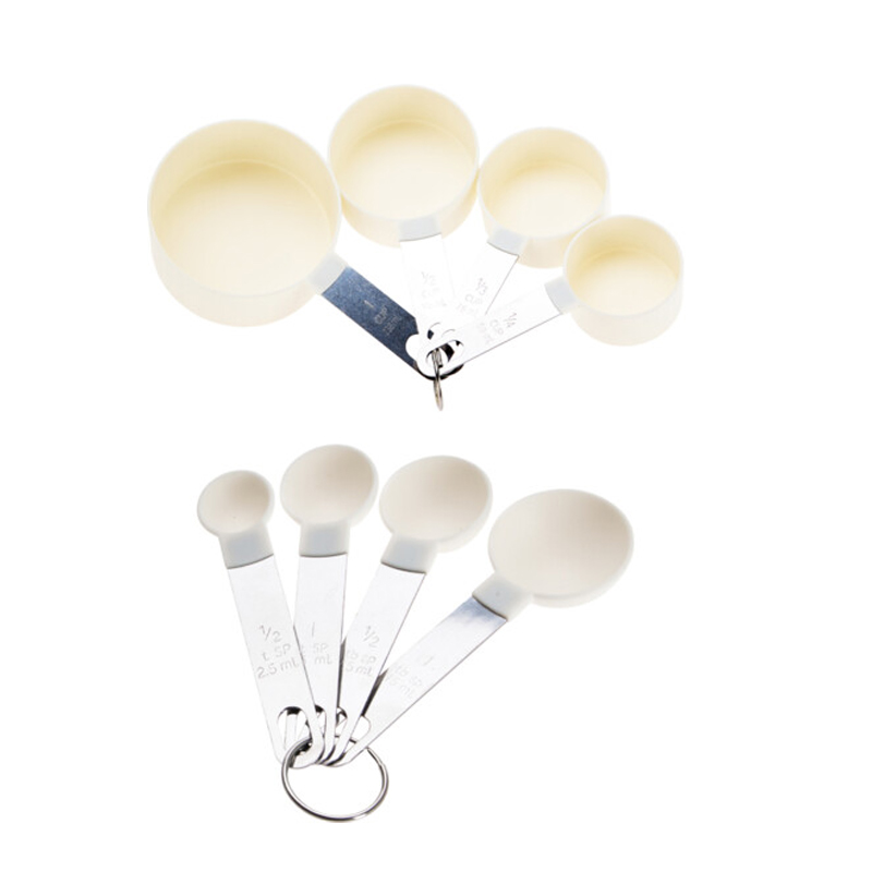 Cucharas y Tazas de Medición 8 Piezas Varios Colores 