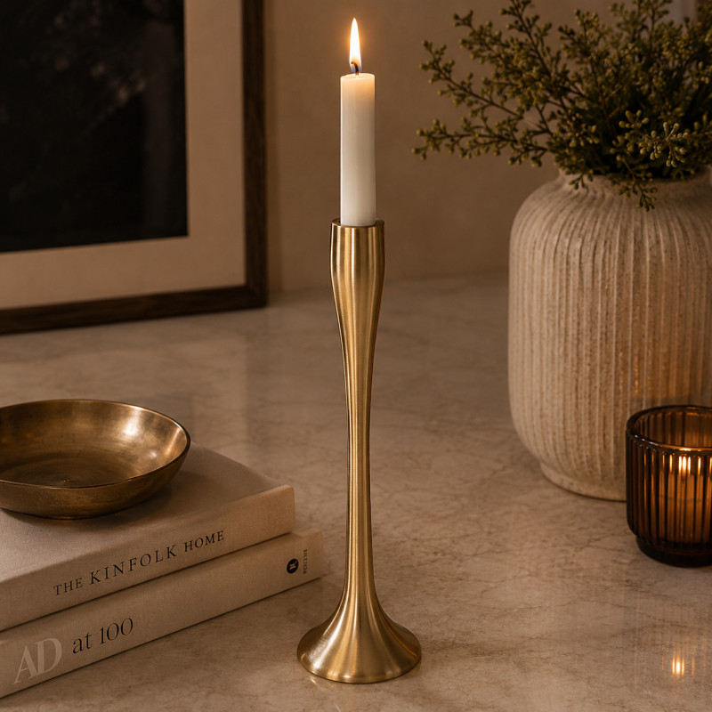 Candelabro Dorado 8X31X8cm 