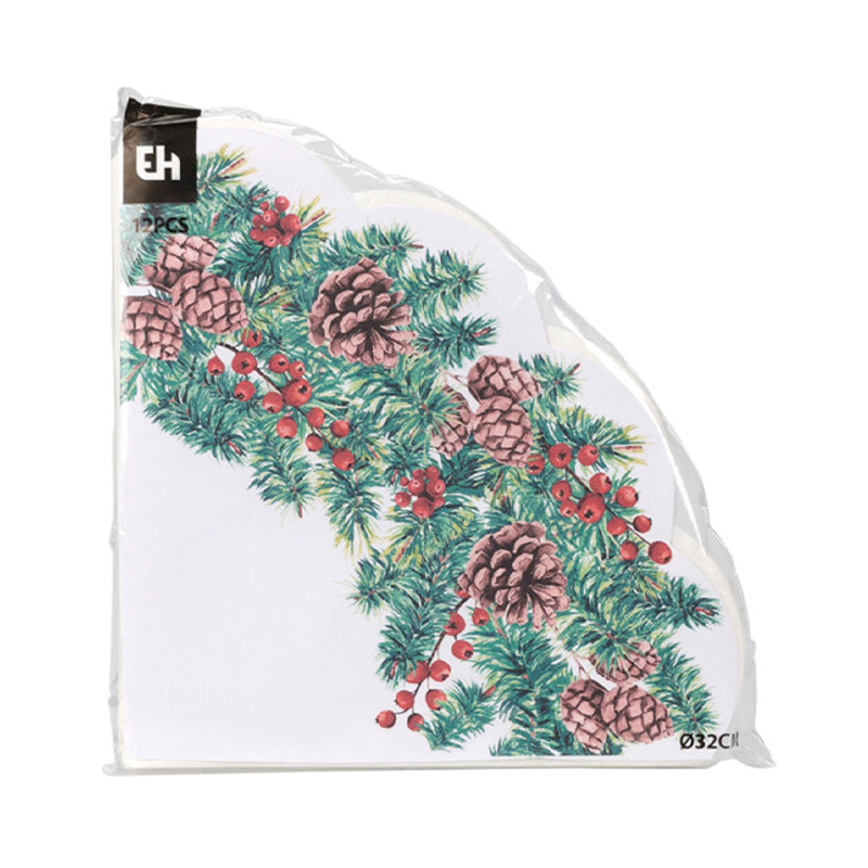 Servilleta Navidad Abanico Pino 12 Unidades 32cm 
