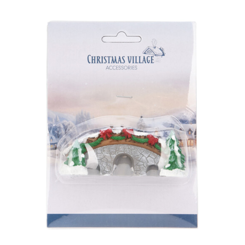 Figura de Puente Gris Para Pueblo Navideño 9X4cm 