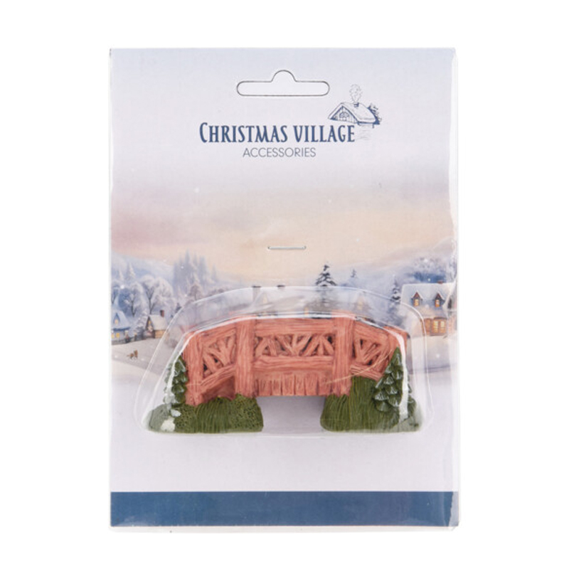 Figura de Puente Wood de Pueblo Navideño 9X4cm  