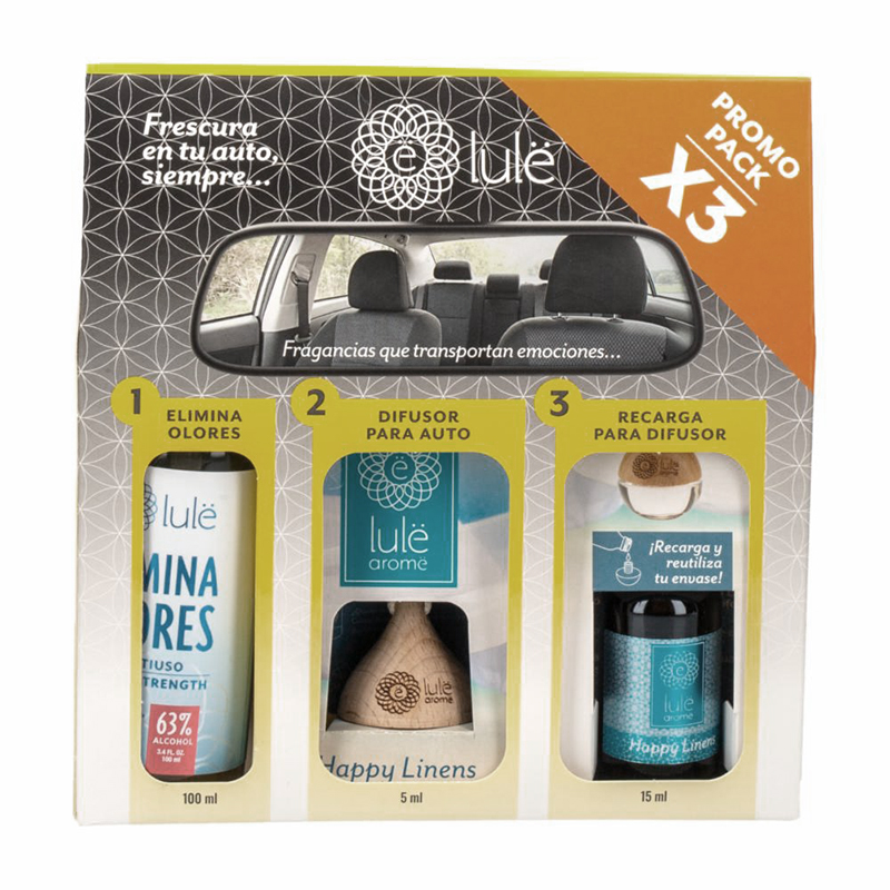 Promo Pack x 3 Eliminador de Olor Difusor para Autos y Recarga