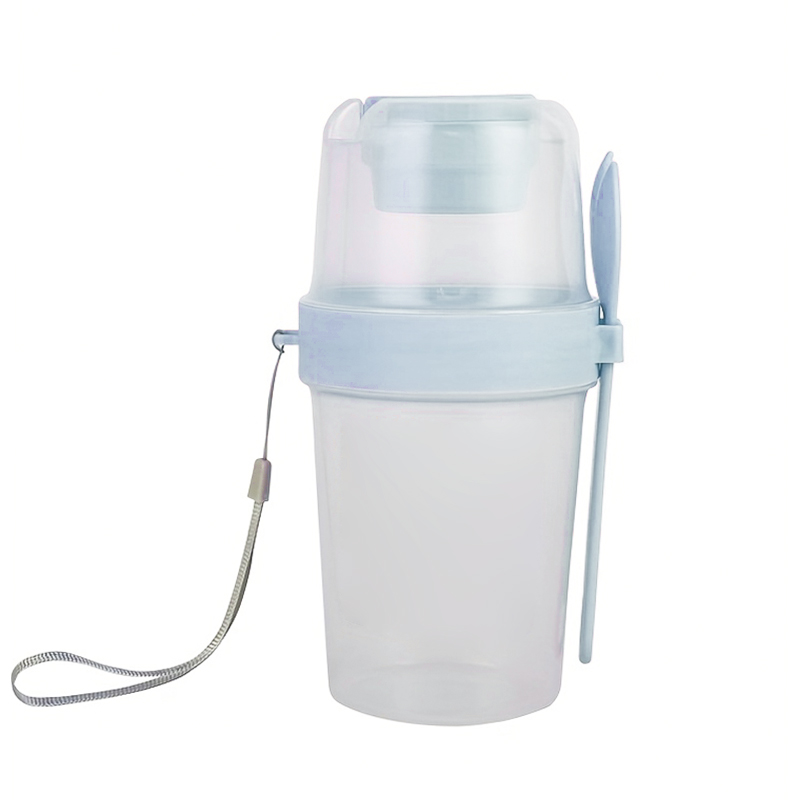 Vaso para Yogurt con Cuchara 870ml Celeste