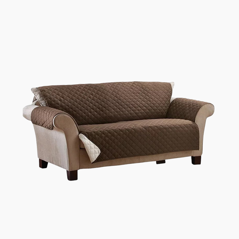 Protector Reversible Café Beige para Sofá 2 Puestos