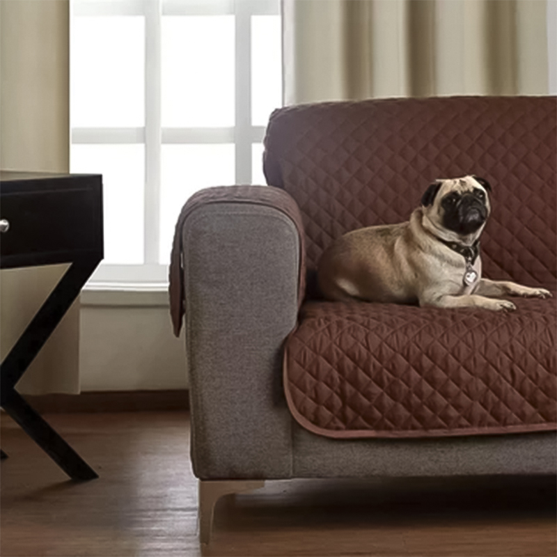 Protector Reversible Café Beige para Sofá 3 Puestos