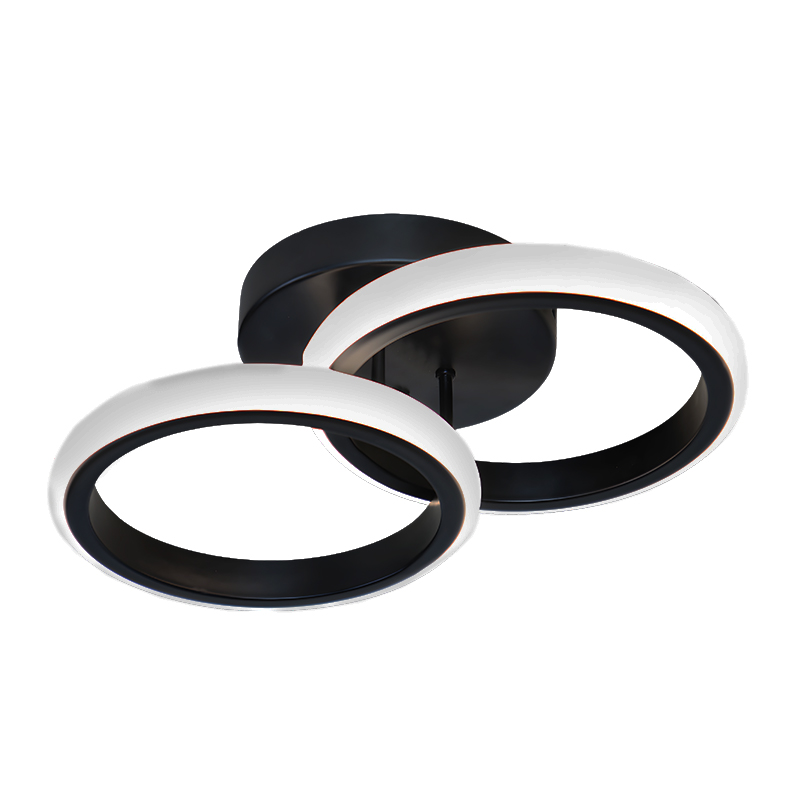 Lámpara de Techo LED Bai Round Negro Doble 28cm 15W