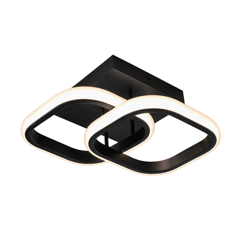 Lámpara de Techo LED Bai Square Negro Doble 34cm 15W