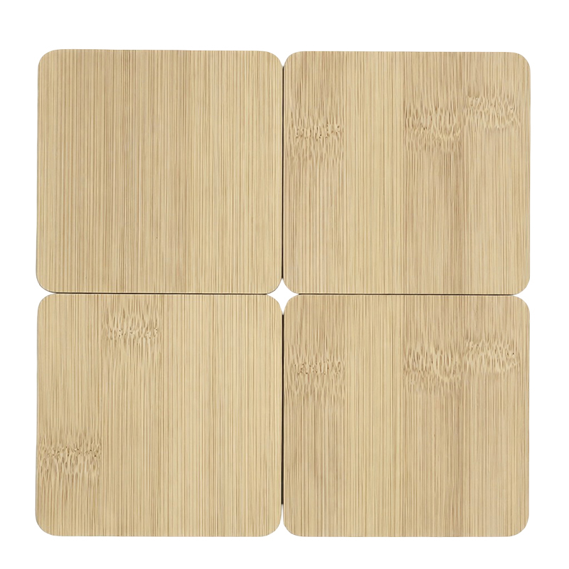 Porta Vaso Cuadrado Bambú 4 Piezas