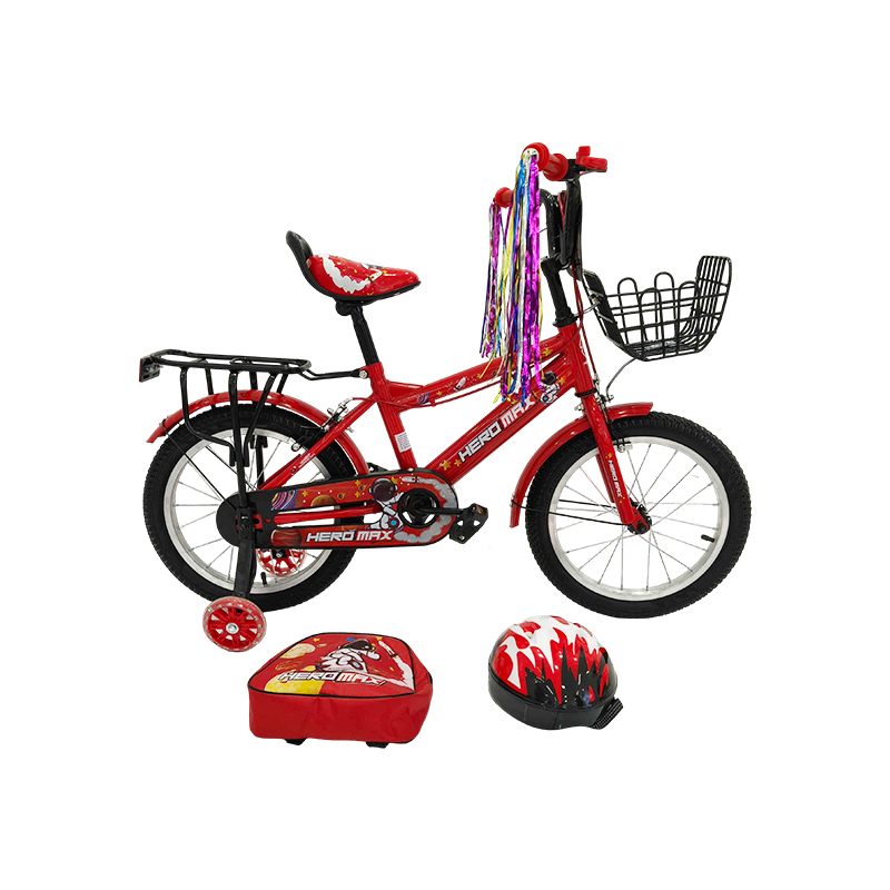 Bicicleta 16" Space Rojo con Accesorios Heromax