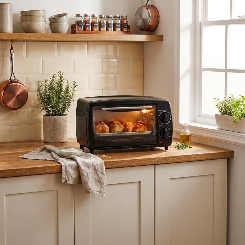 Horno Eléctrico 9lt 800w Negro Mastermaid
