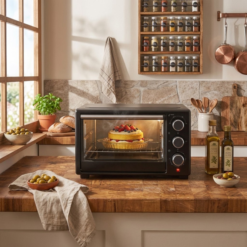 Horno Eléctrico 16lt 1280w Negro Mastermaid
