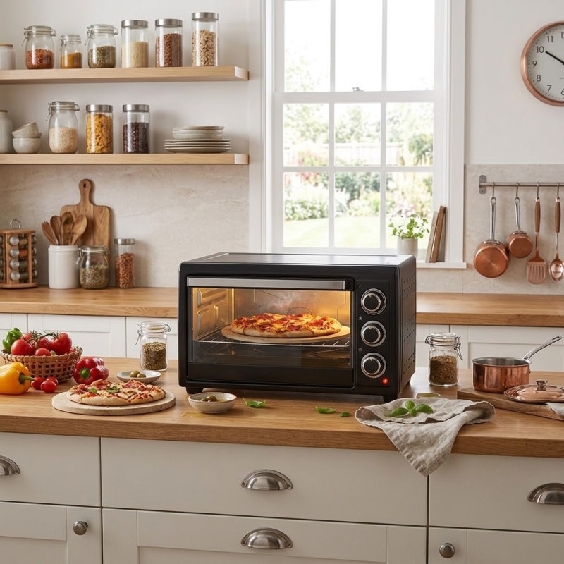 Horno Eléctrico 28lt 1500w Negro Mastermaid