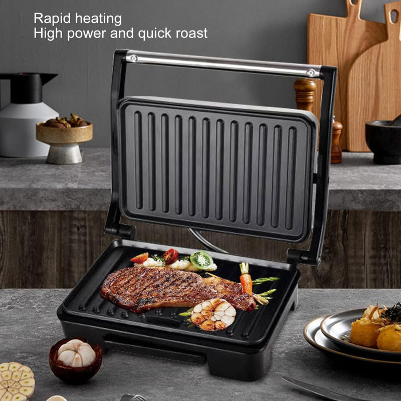 Sanduchera Panini Grill 800w Negro Inoxidable Mastermaid