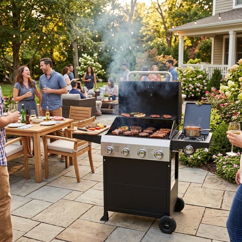 BBQ a Gas 4+1 Quemadores Mastermaid