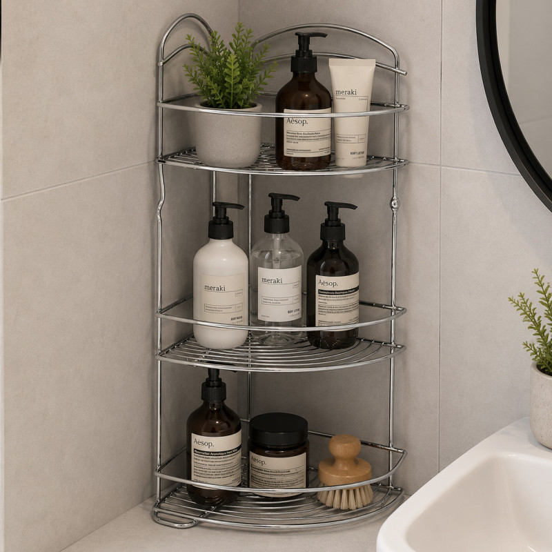 Organizador Esquinero 3 Niveles 53x20x20cm Cromo