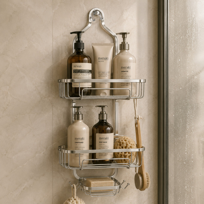 Organizador para Ducha 2 Niveles con Jabonera Cromo