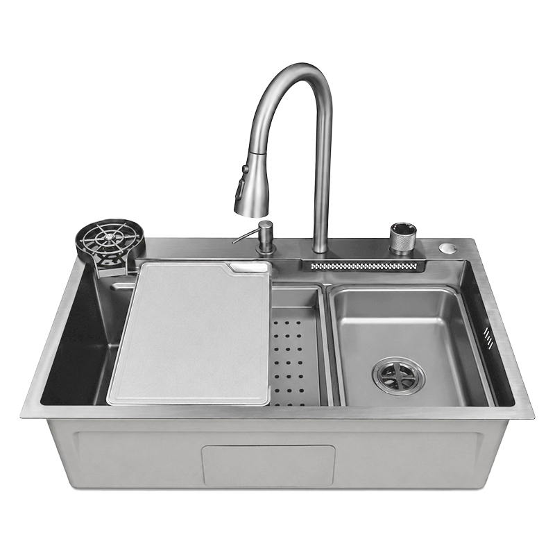 Fregadero 75x46x23cm Inoxidable con Grifería y Accesorios Mastermaid