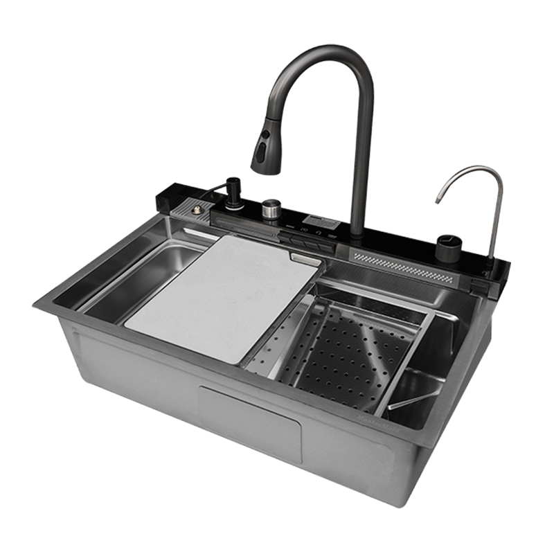 Fregadero 75x46x23cm Inoxidable con Grifería Push y Accesorio  Mastermaid 